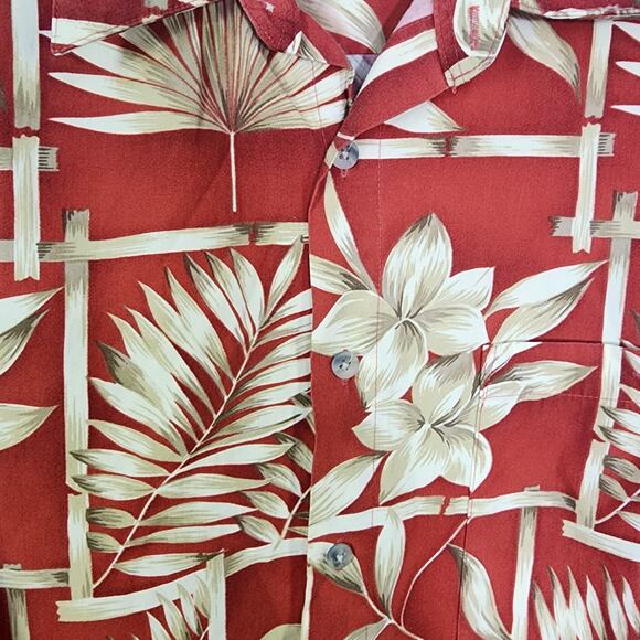 Pierre Cardin Shirt Mens Hawaiian Tropical Button Up Cotton Short Sleeve Size XL - Picture 7 of 11